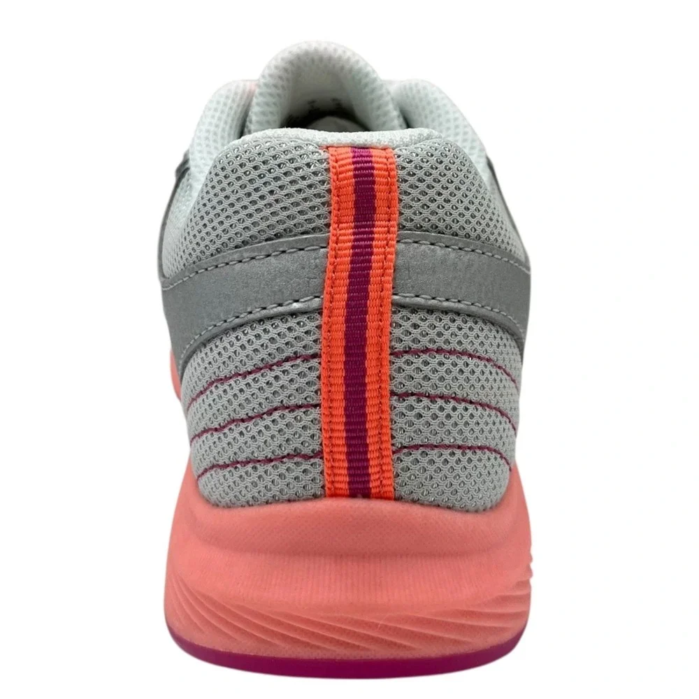 Saucony Cohesion Youth Girls Running Shoe Size 7 (Fits like 6) Wide Silver Coral